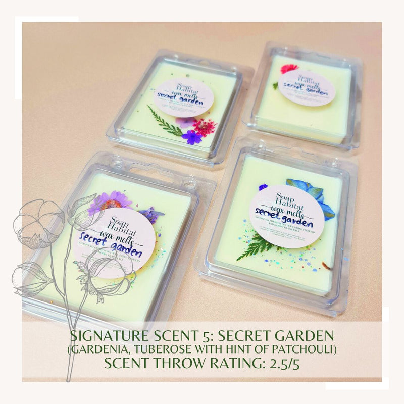 Premium Handcrafted Wax Melts - Secret Garden (Gardenia)