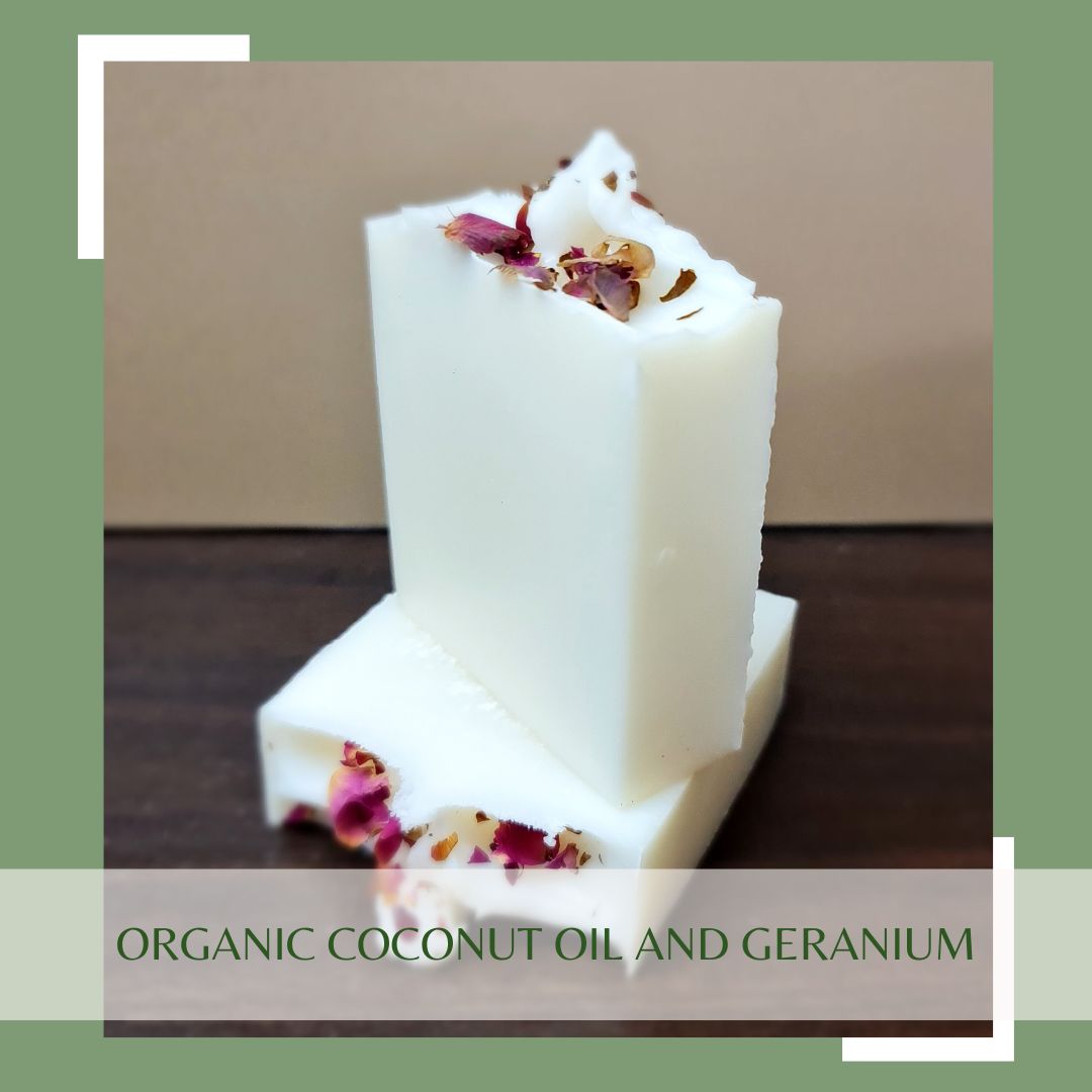 Natural Soap Bar - Organic Coconut Oil and Geranium